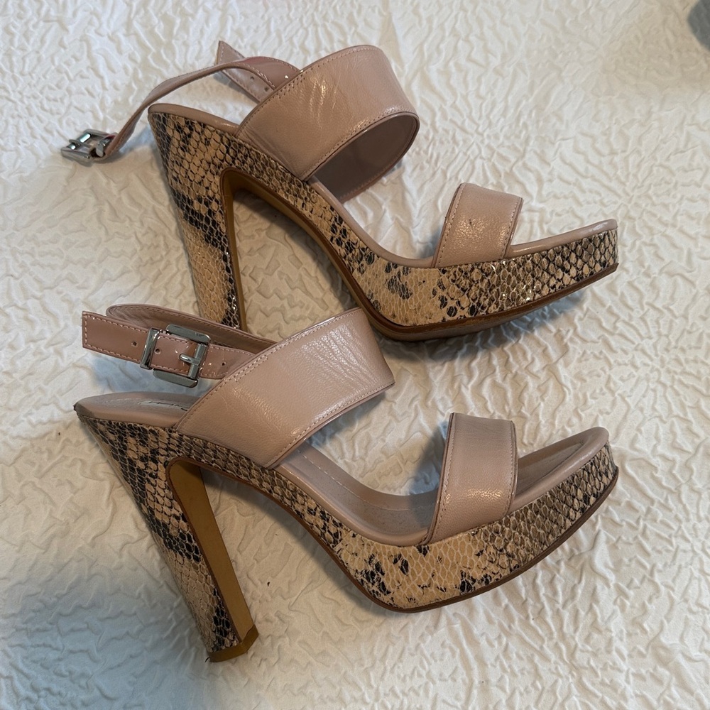 Halogen Blush Strappy Block Heel Sandals